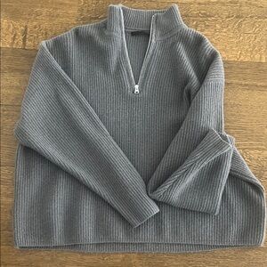 Jenni Kayne Cashmere Ribbed Half-Zip Sweater - Large